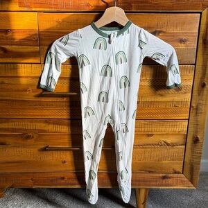 Kyte Baby Green and White Rainbow Kids One Piece